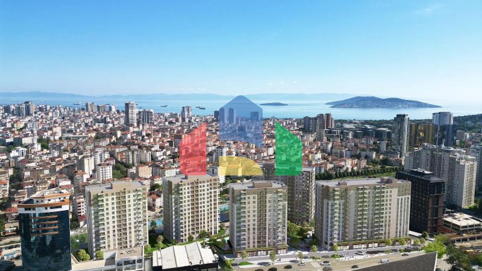 Квартира 2+1 с видом на море в Стамбуле