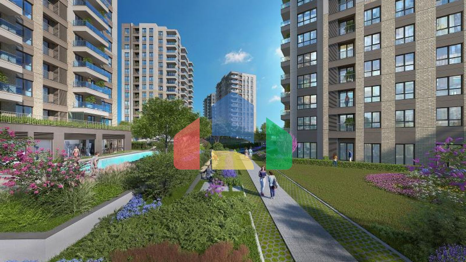 Квартира 2+1 с видом на море в Стамбуле