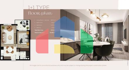 Квартира 1+1 с видом на море в Стамбуле