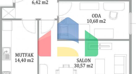 Квартира 1+1 с видом на море в Стамбуле