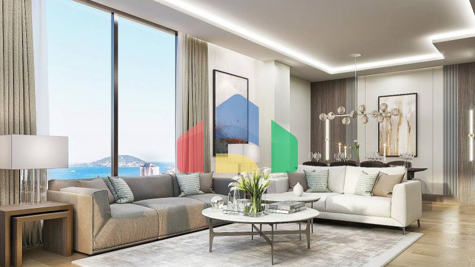 Квартира 4+1 с видом на море в Стамбуле