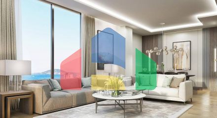 Квартира 4+1 с видом на море в Стамбуле