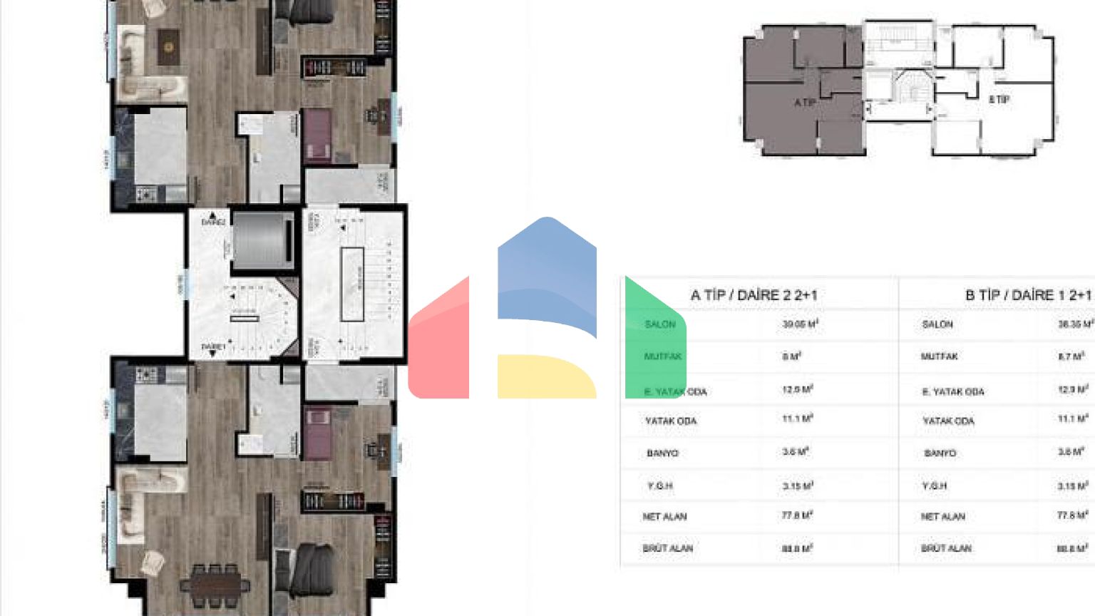 Квартира 2+1 с видом на море в Стамбуле