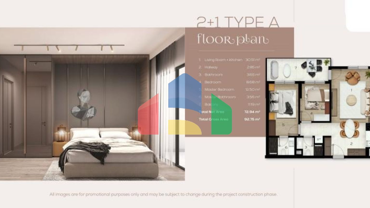 Квартира 2+1 с видом на море в Стамбуле