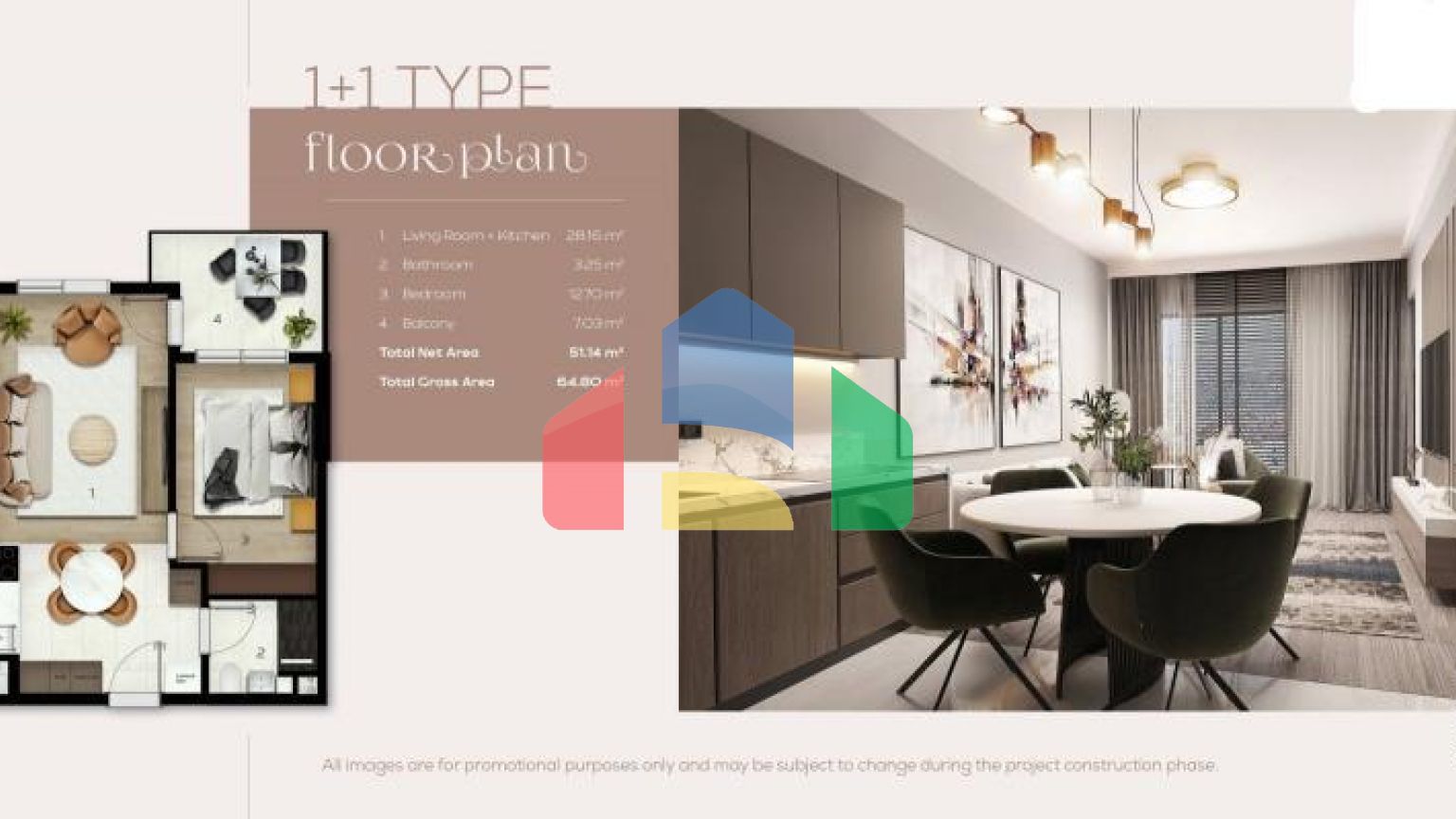 Квартира 2+1 с видом на море в Стамбуле