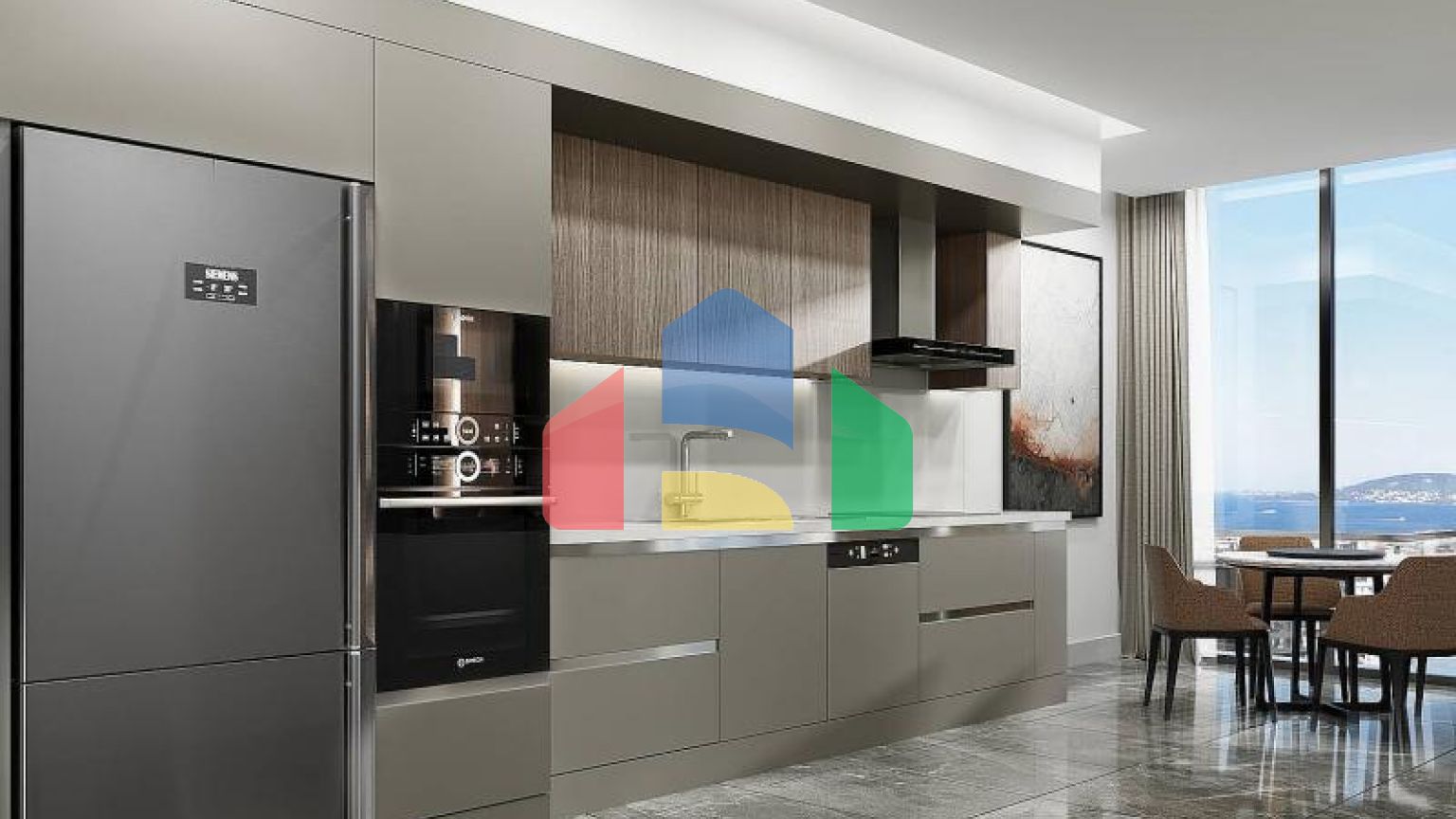 Квартира 2+1 с видом на море в Стамбуле