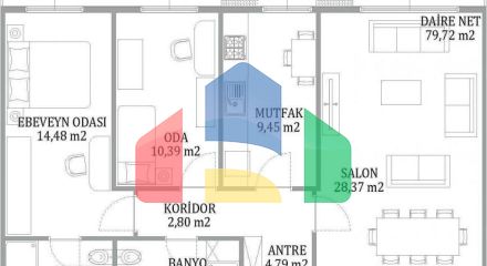 Квартира 2+1 с видом на море в Стамбуле