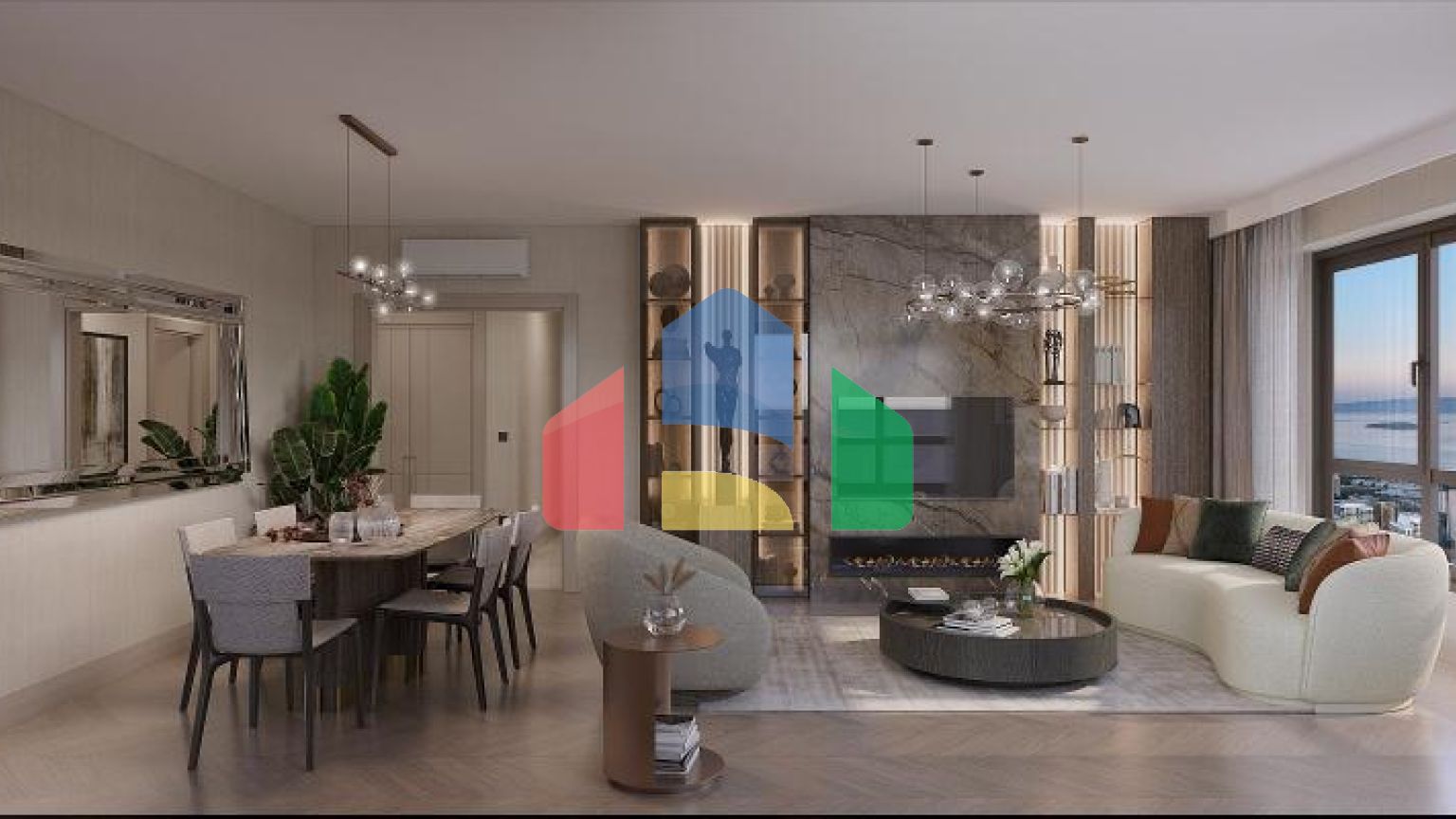 Квартира 1+1 с видом на море в Стамбуле