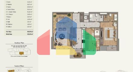 Квартира 1+1 с видом на море в Стамбуле