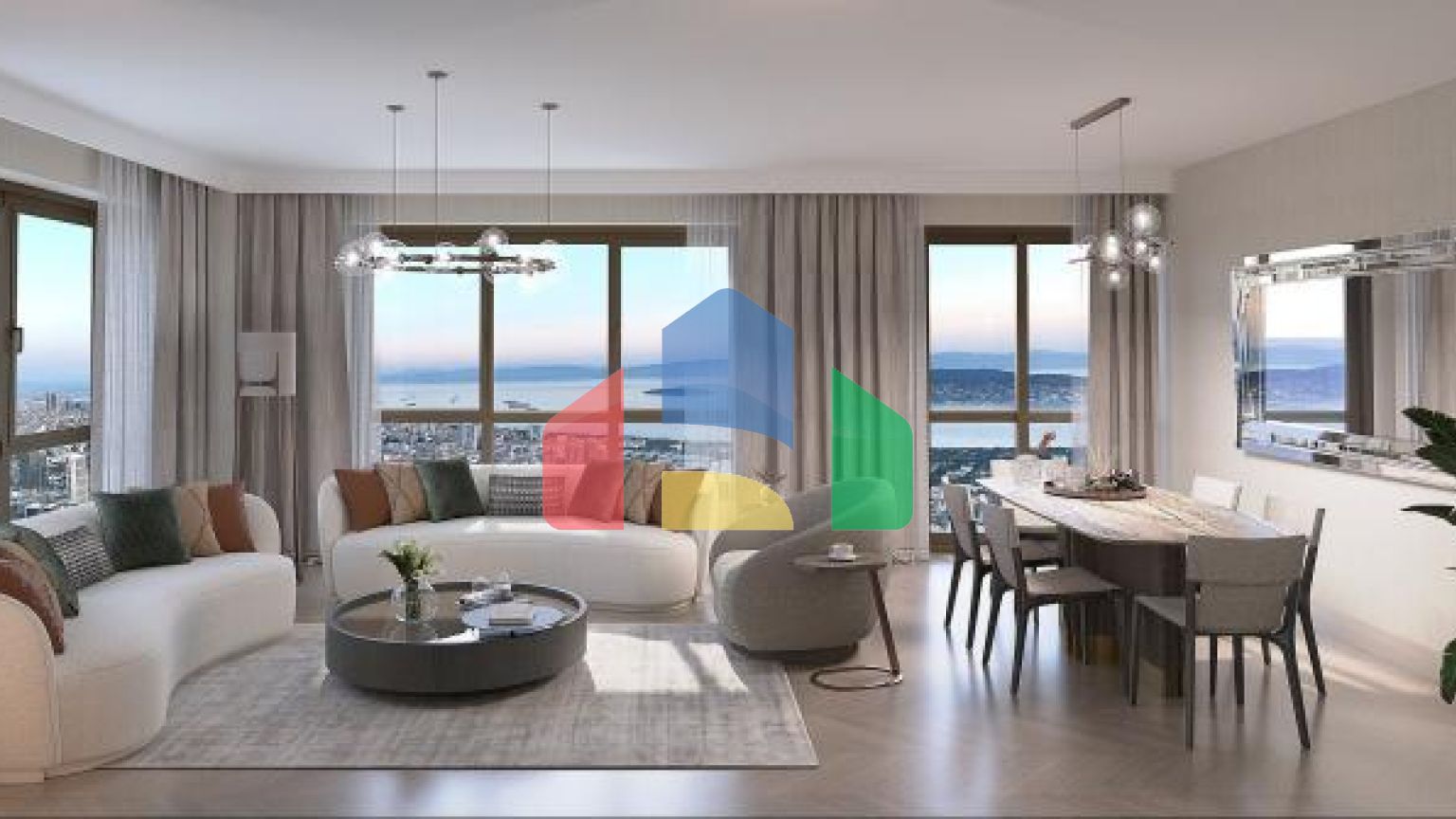 Квартира 3+1 с видом на море в Стамбуле