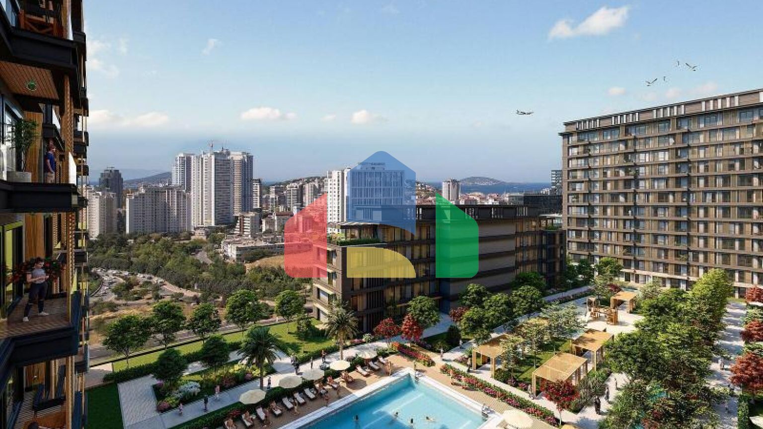 Квартира 3+1 с видом на море в Стамбуле