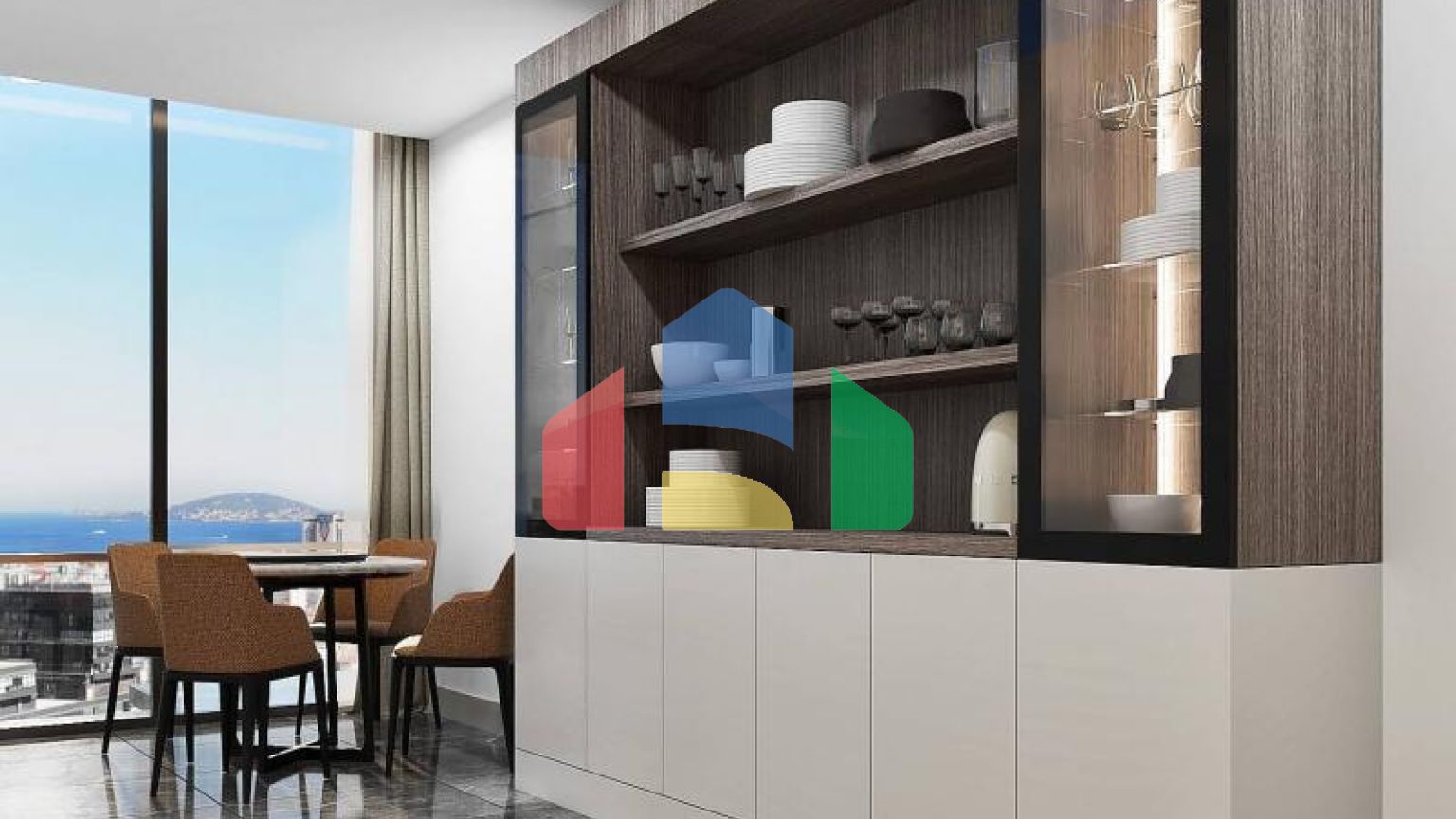 Квартира 3+1 с видом на море в Стамбуле