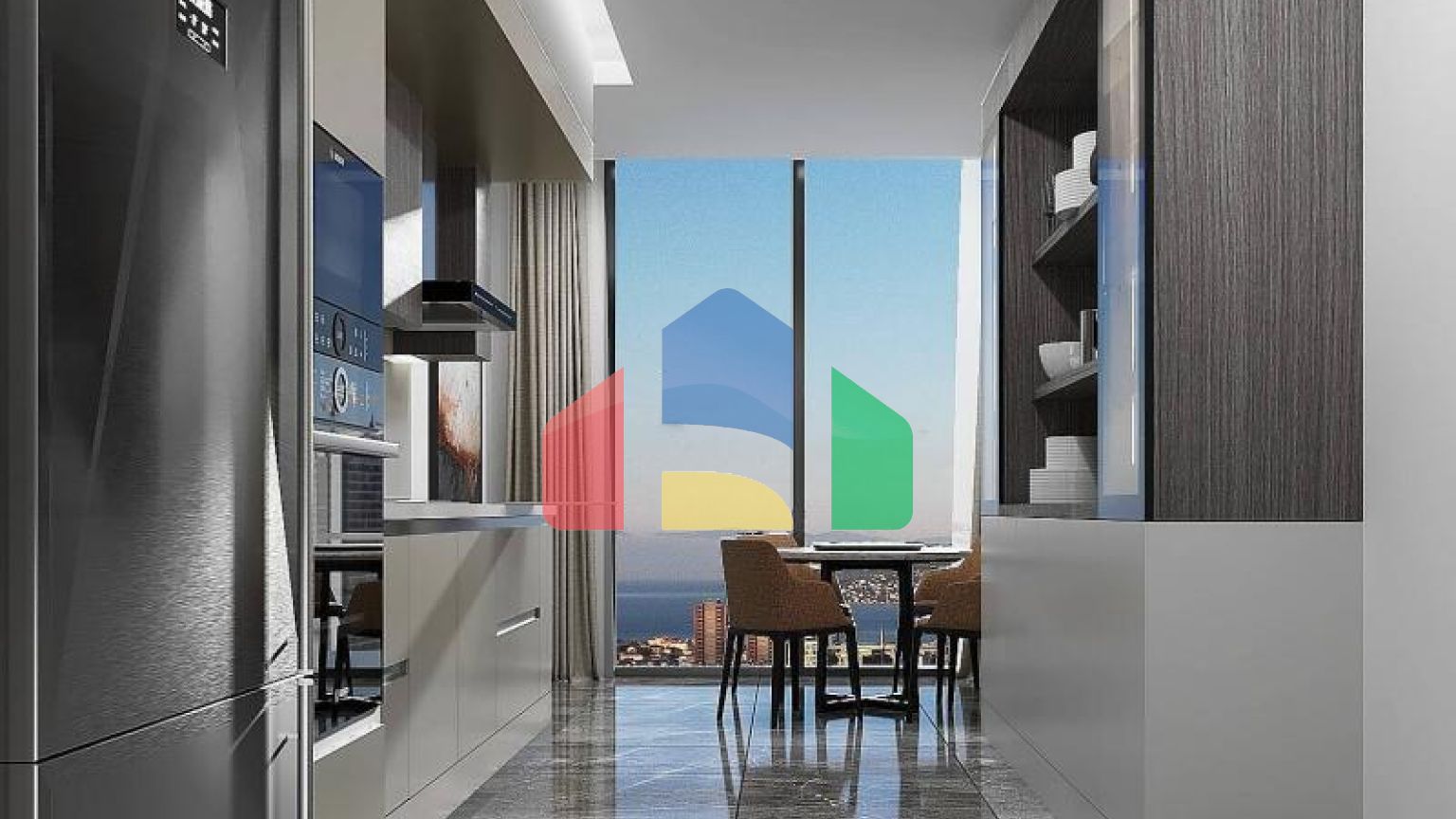 Квартира 3+1 с видом на море в Стамбуле