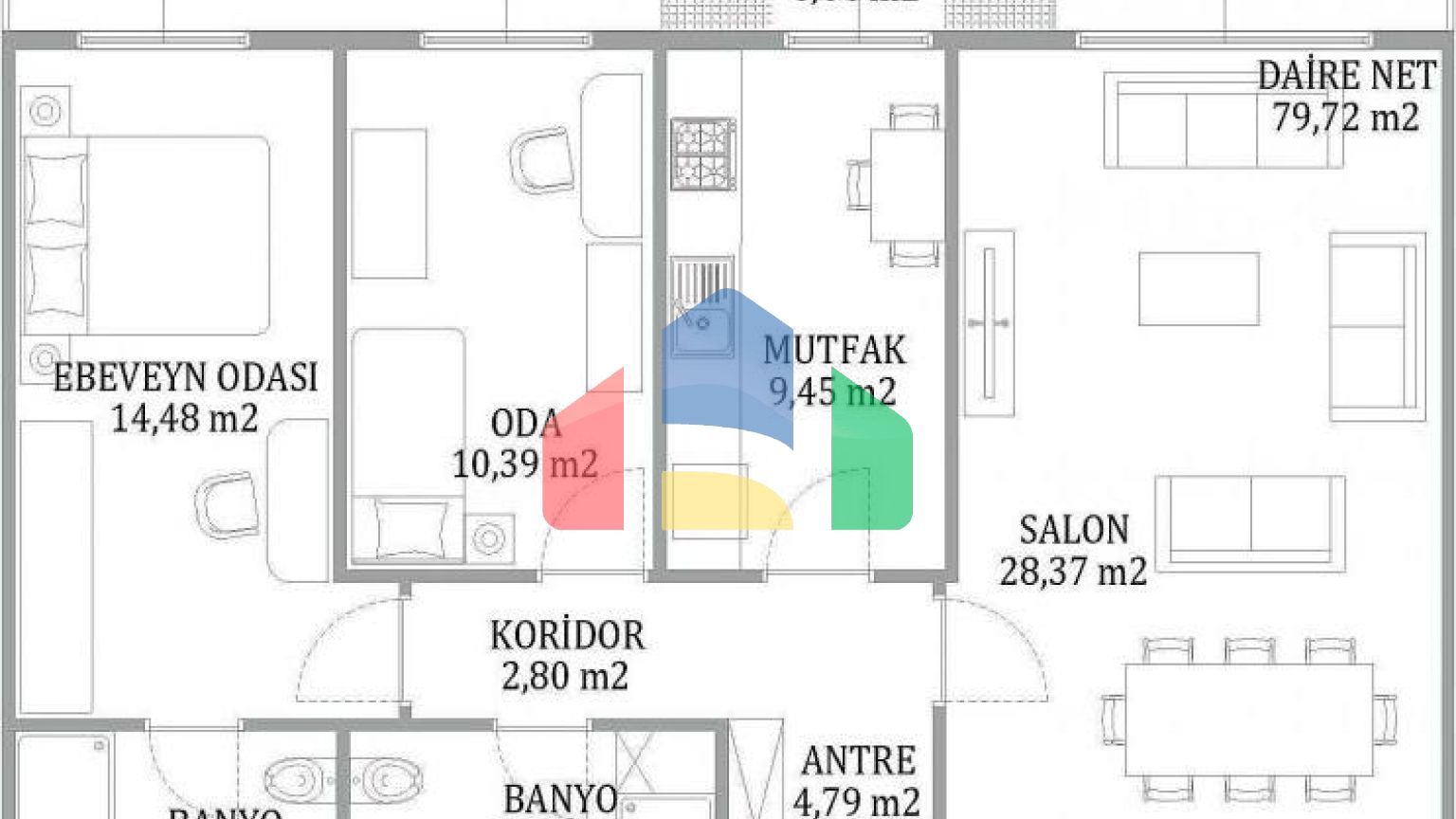 Квартира 3+1 с видом на море в Стамбуле