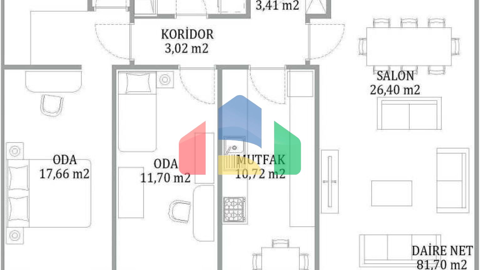 Квартира 3+1 с видом на море в Стамбуле