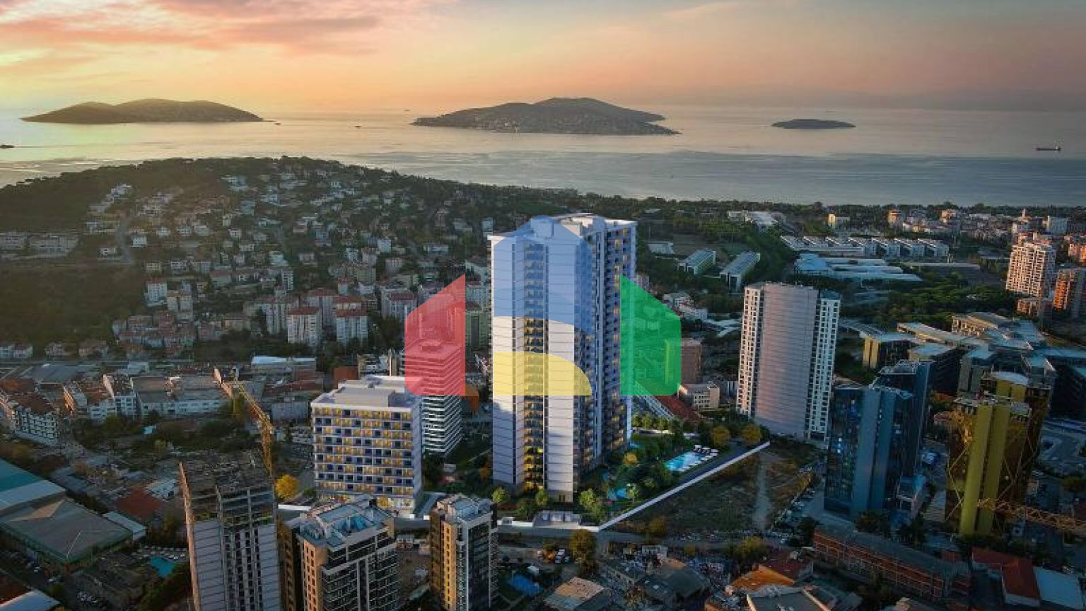 Квартира 2+1 с видом на море в Стамбуле