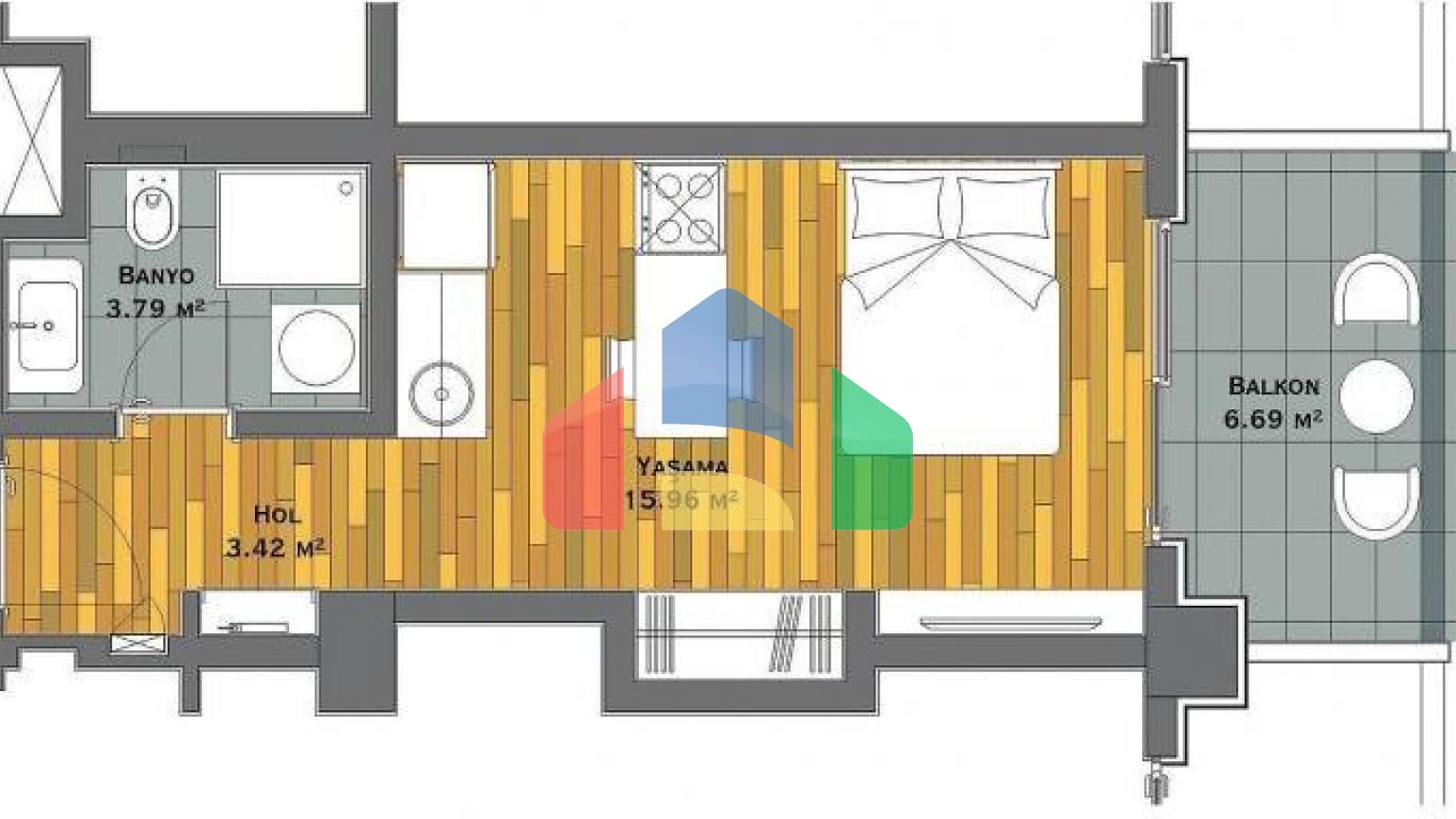 Квартира 2+1 с видом на море в Стамбуле