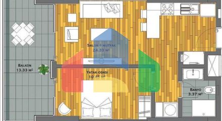 Квартира 2+1 с видом на море в Стамбуле