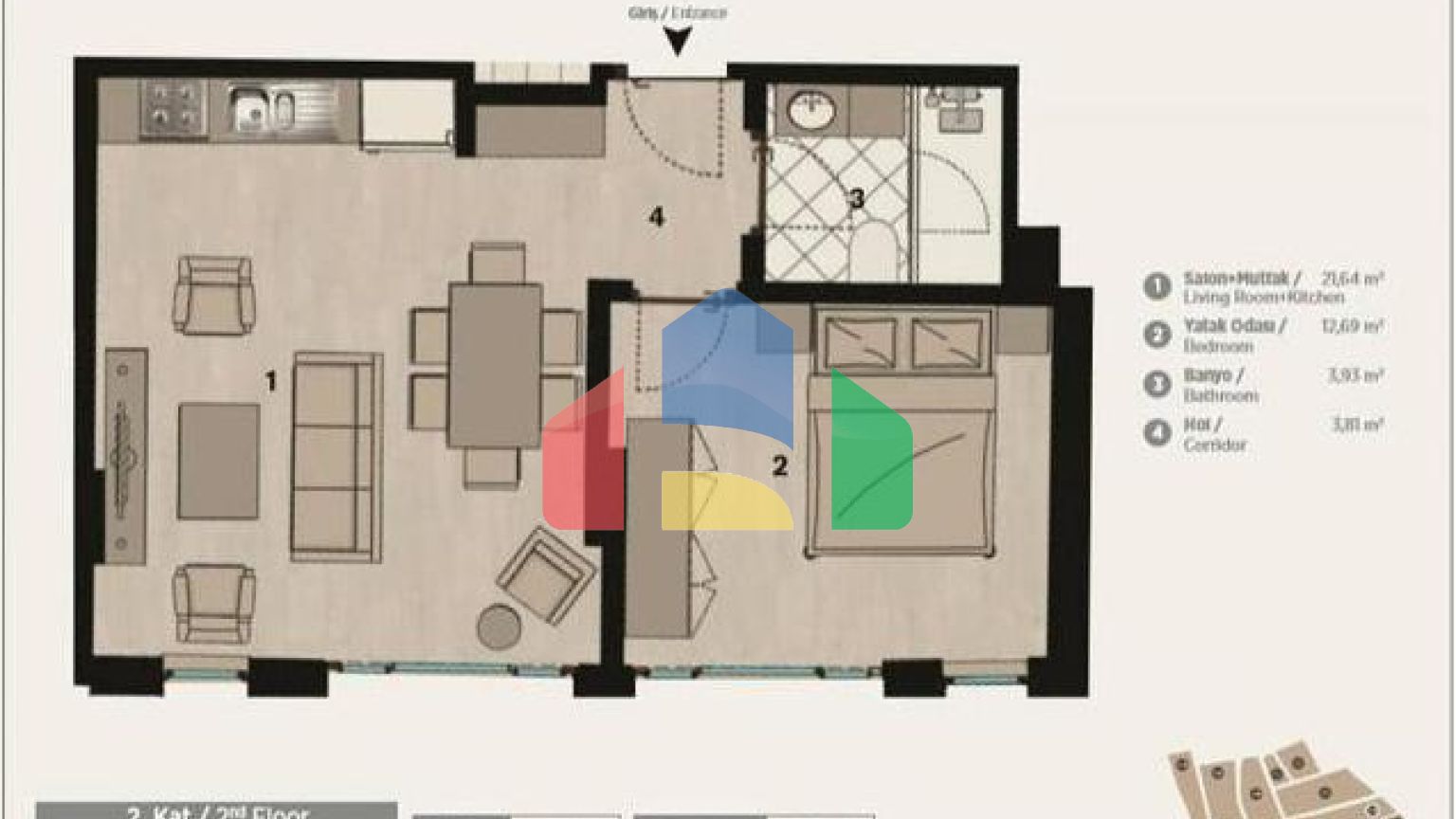 Квартира 1+1 в Стамбуле