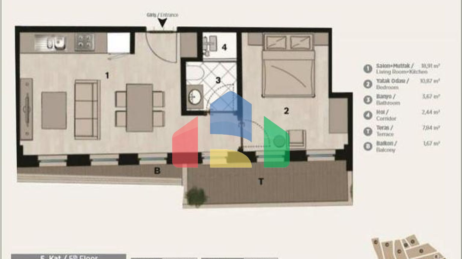 Квартира 1+1 в Стамбуле