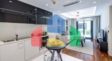 Квартира 1+1 с видом на море в Стамбуле