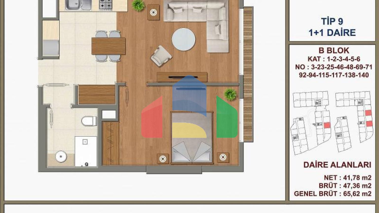 Квартира 1+1 с видом на море в Стамбуле