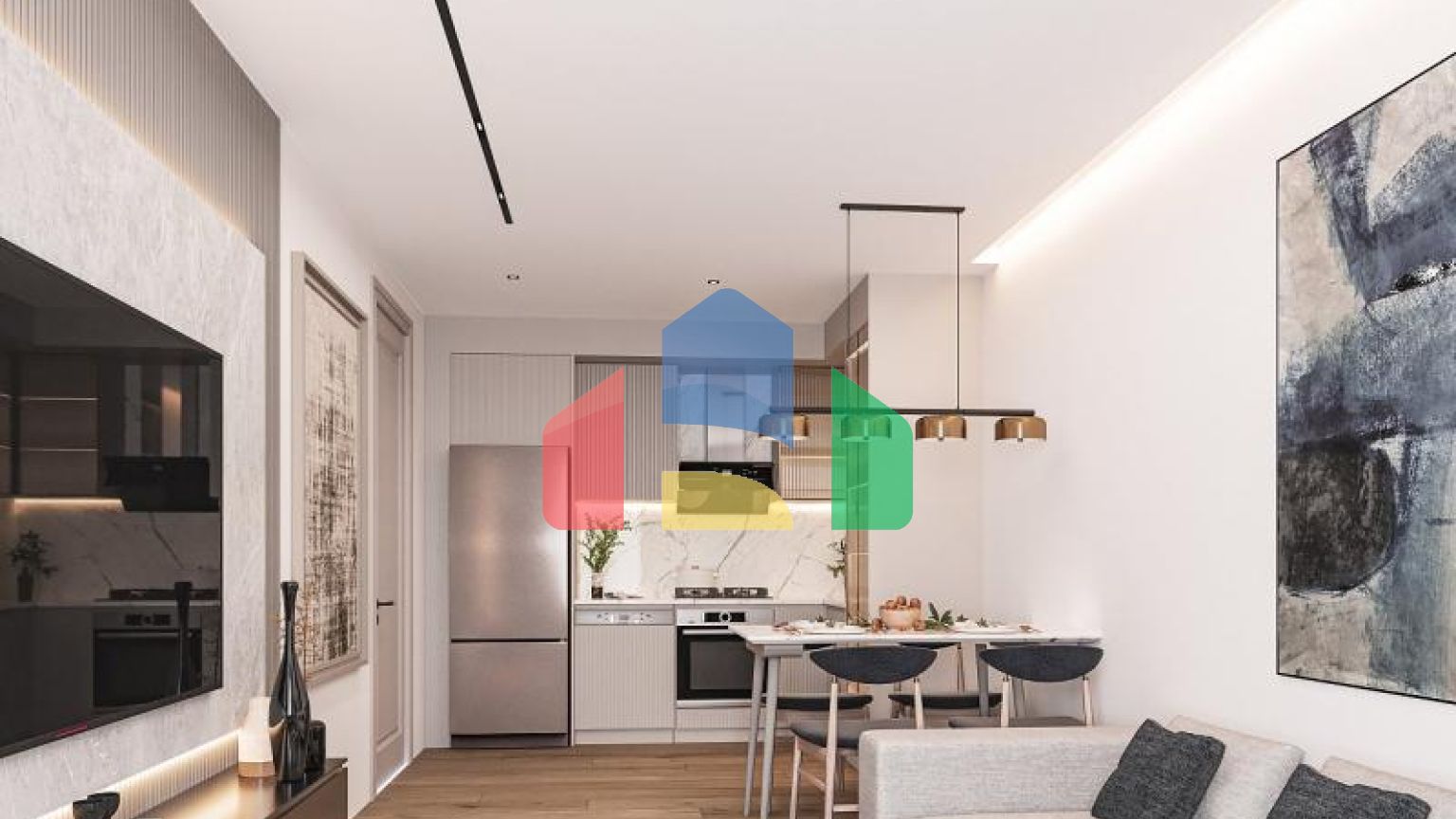 Пентхаус 3+2 с видом на море в Стамбуле