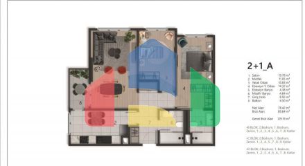 Квартира 2+1 с видом на море в Стамбуле