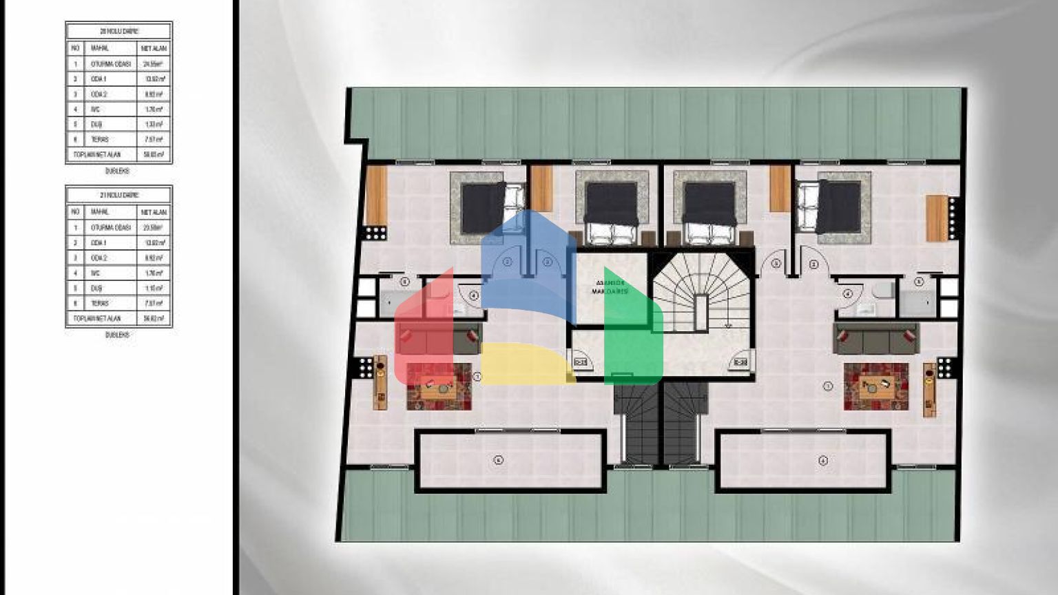 Дюплекс 4+1 с видом на море в Стамбуле