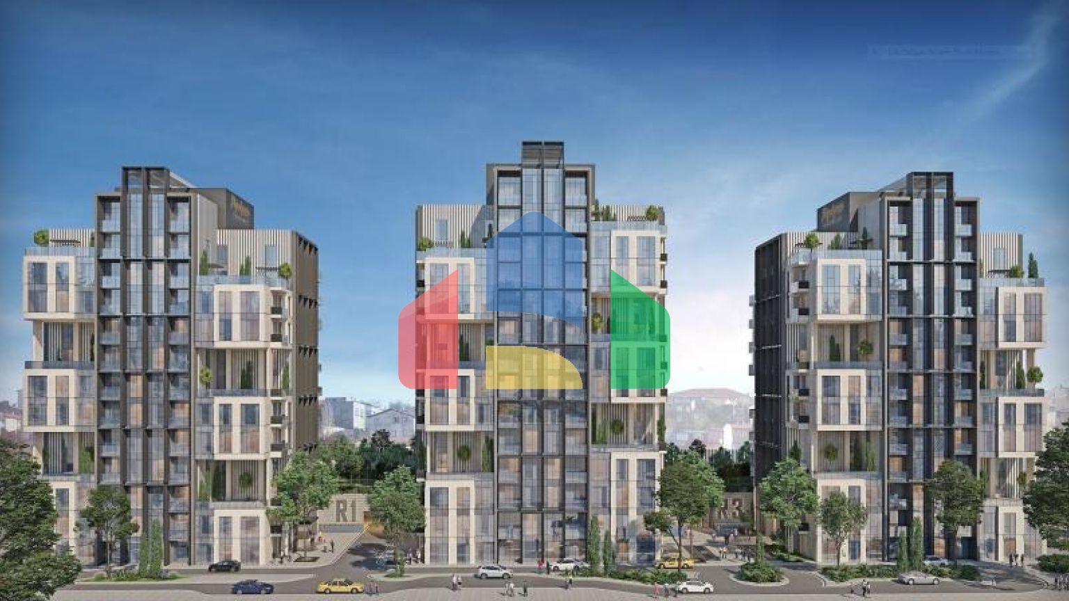 Квартира 1+1 с видом на море в Стамбуле