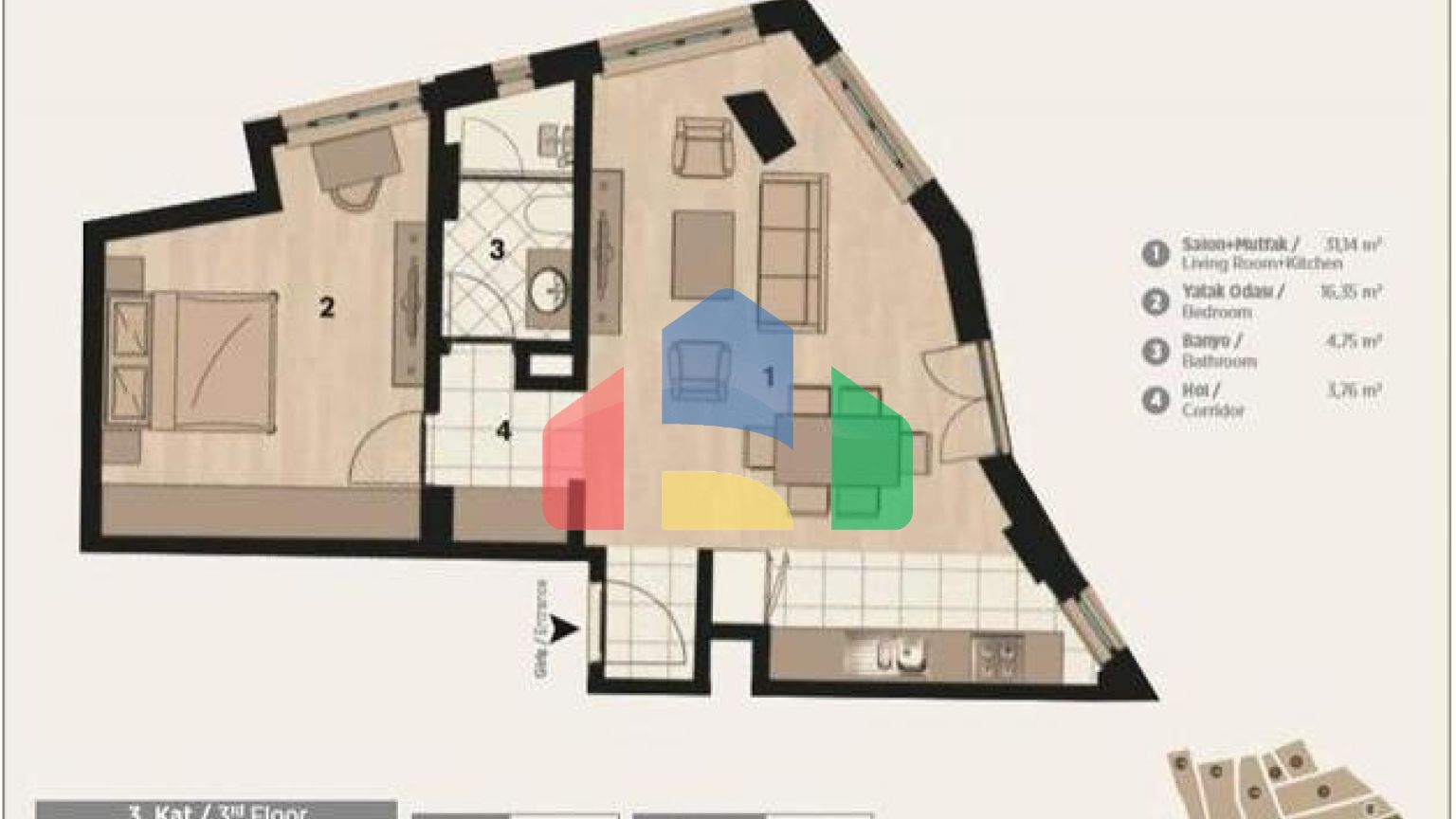 Квартира 3+1 в Стамбуле