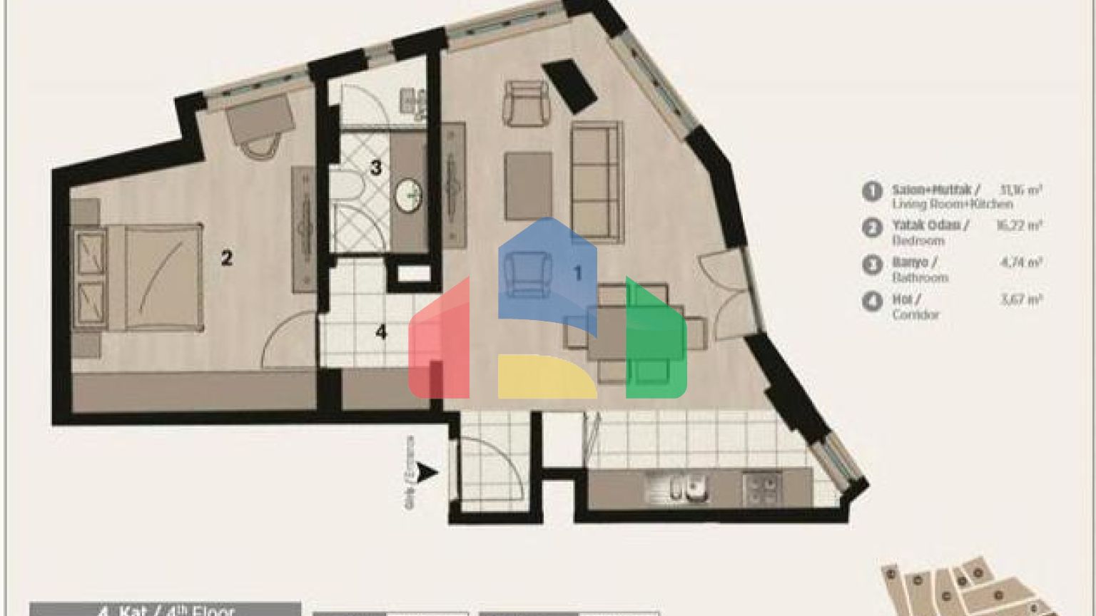 Квартира 3+1 в Стамбуле