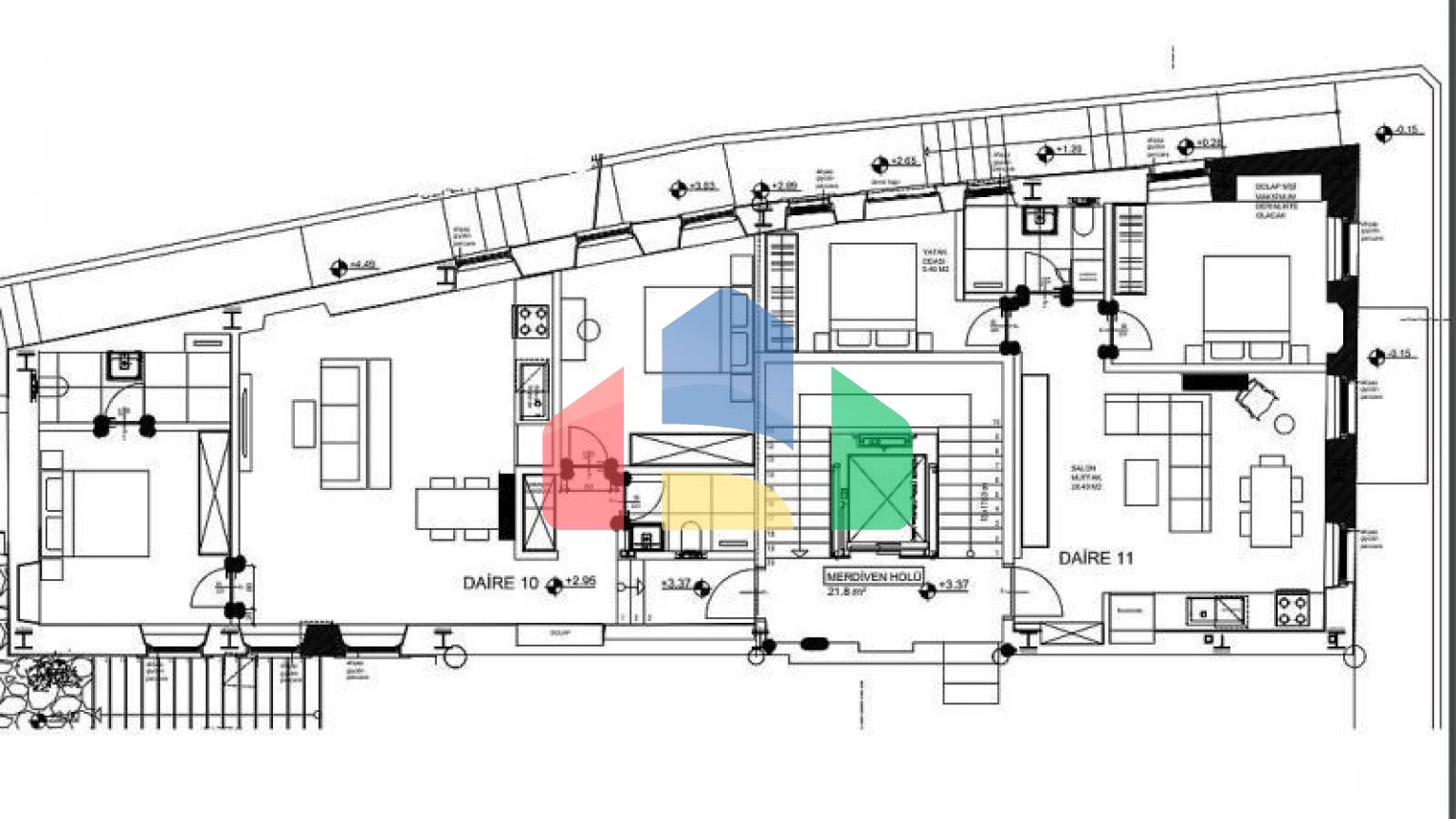 Квартира 2+1 с видом на море в Стамбуле
