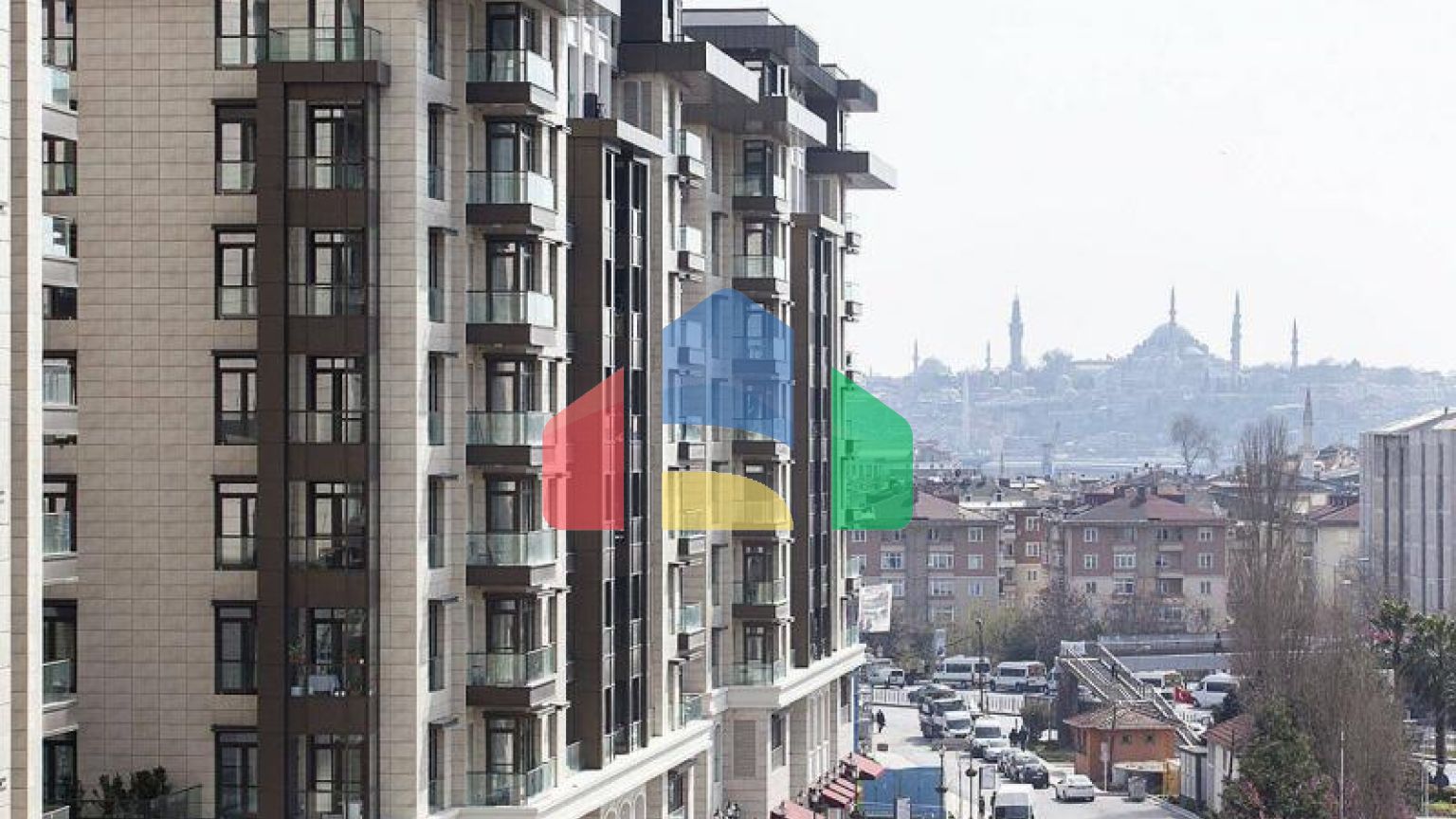 Квартира 1+1 с видом на море в Стамбуле