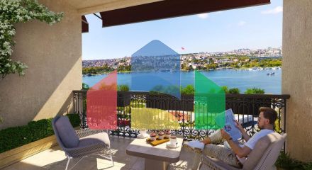 Квартира 1+1 с видом на море в Стамбуле