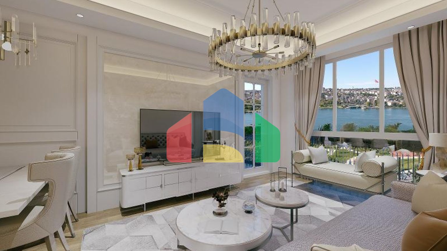 Квартира 1+1 с видом на море в Стамбуле