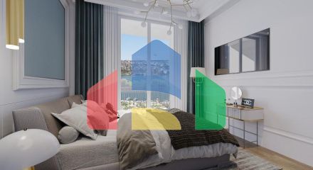 Квартира 1+1 с видом на море в Стамбуле