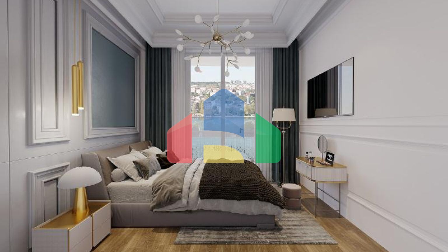 Квартира 1+1 с видом на море в Стамбуле