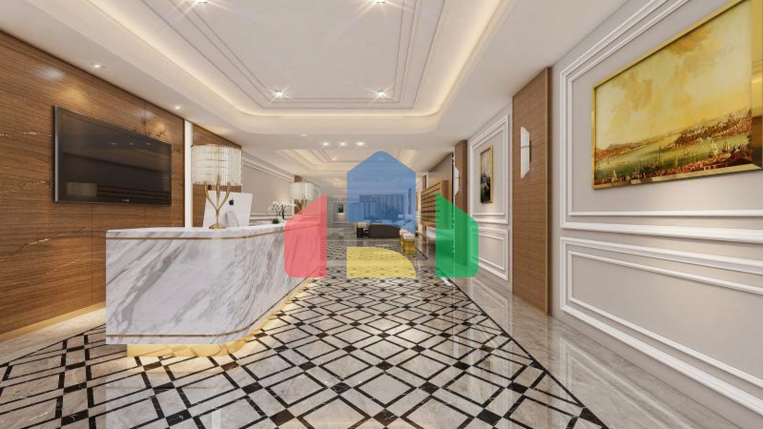 Квартира 1+1 с видом на море в Стамбуле