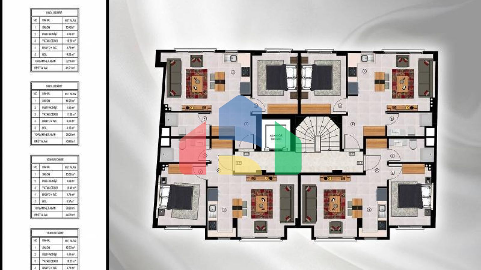 Квартира 1+1 с видом на море в Стамбуле
