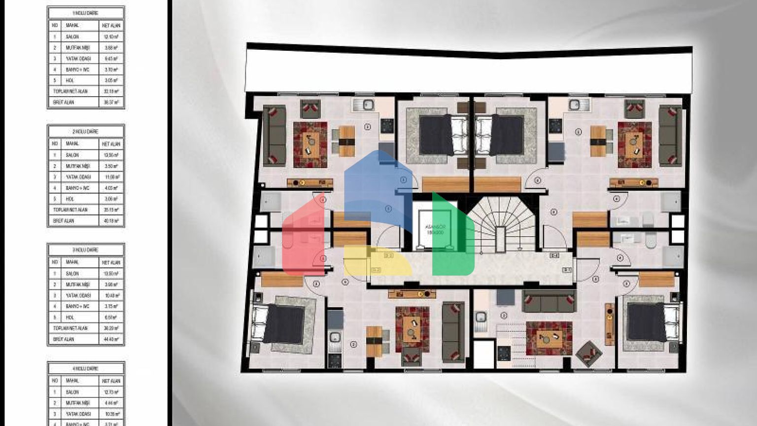 Квартира 1+1 с видом на море в Стамбуле