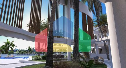 A complex under construction in one of the most popular areas in Northern Cyprus
