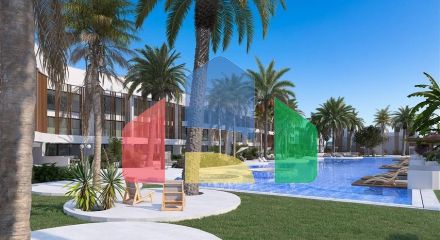 A complex under construction in one of the most popular areas in Northern Cyprus