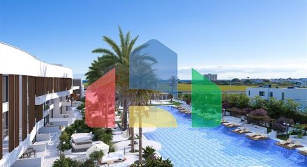 A complex under construction in one of the most popular areas in Northern Cyprus