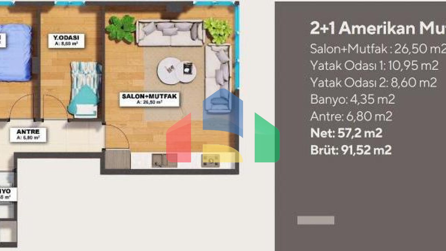 Квартира 2+1 в Стамбуле