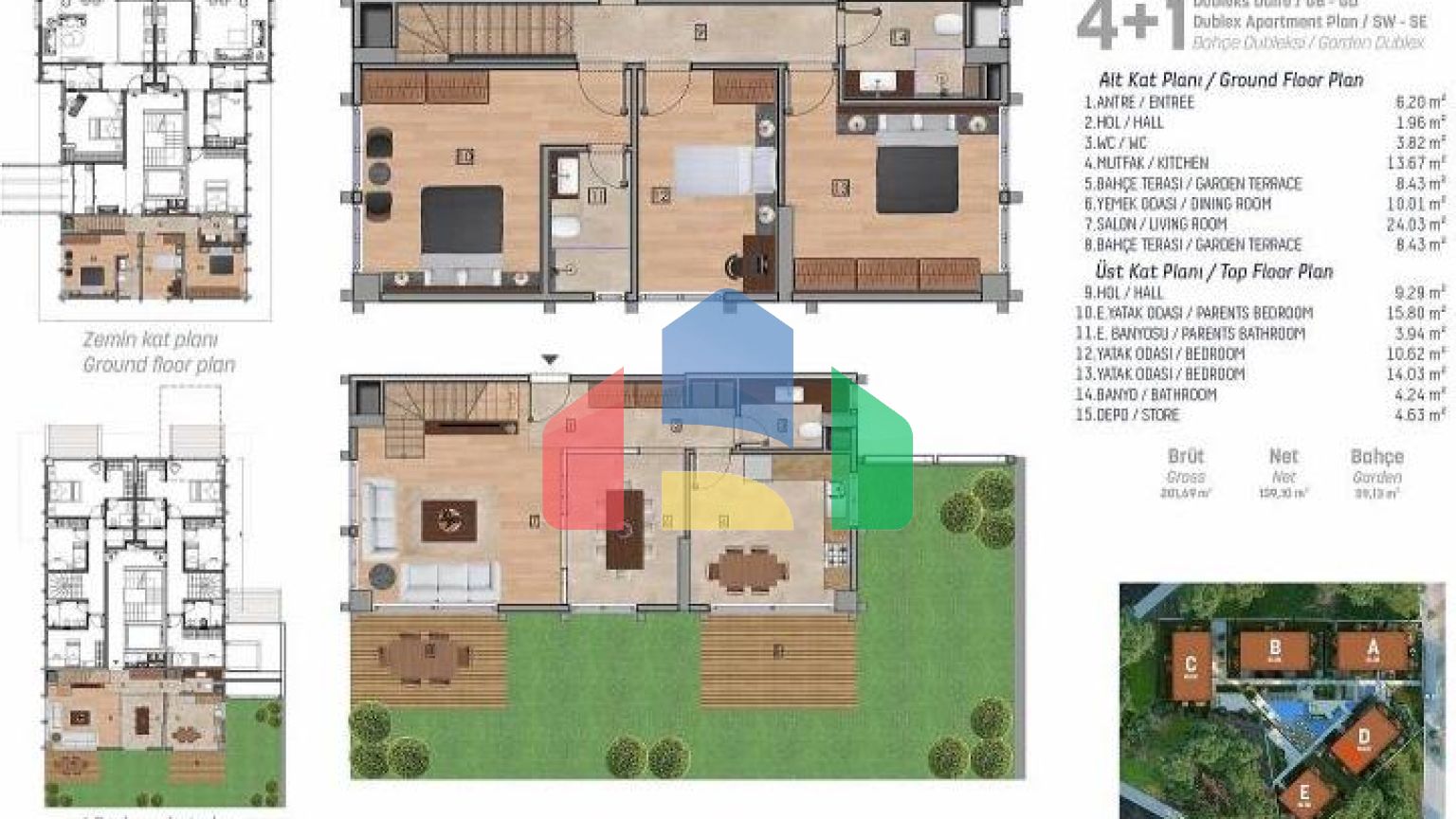 Квартира 4+1 с видом на море в Стамбуле