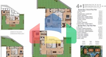 Квартира 4+1 с видом на море в Стамбуле