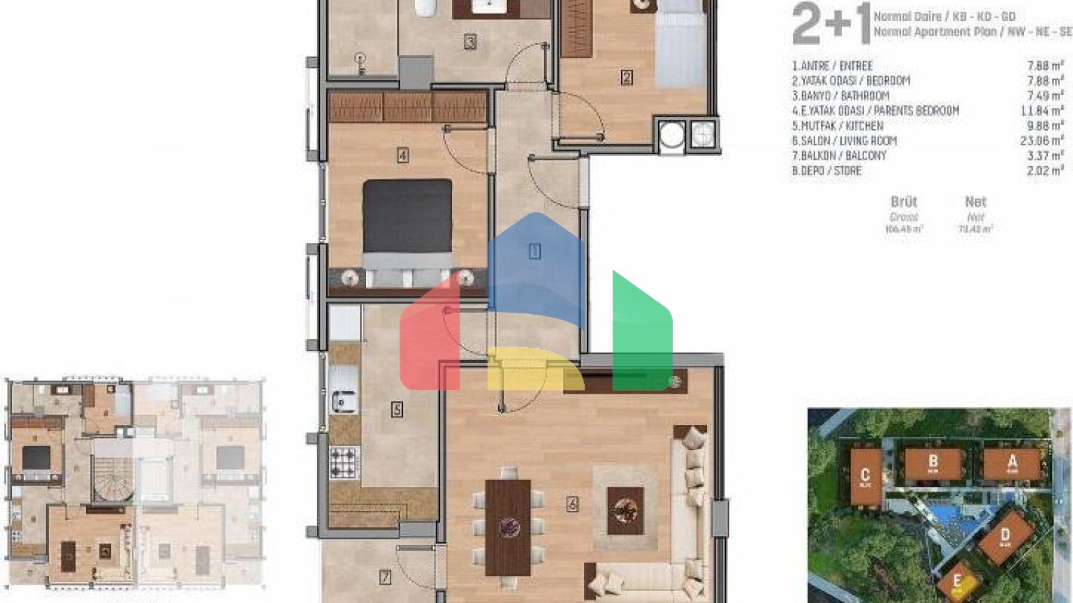 Квартира 4+1 с видом на море в Стамбуле
