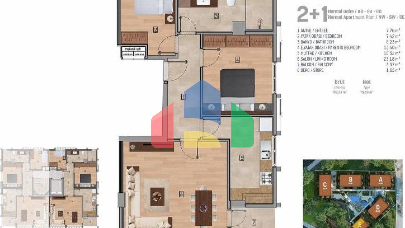Квартира 4+1 с видом на море в Стамбуле
