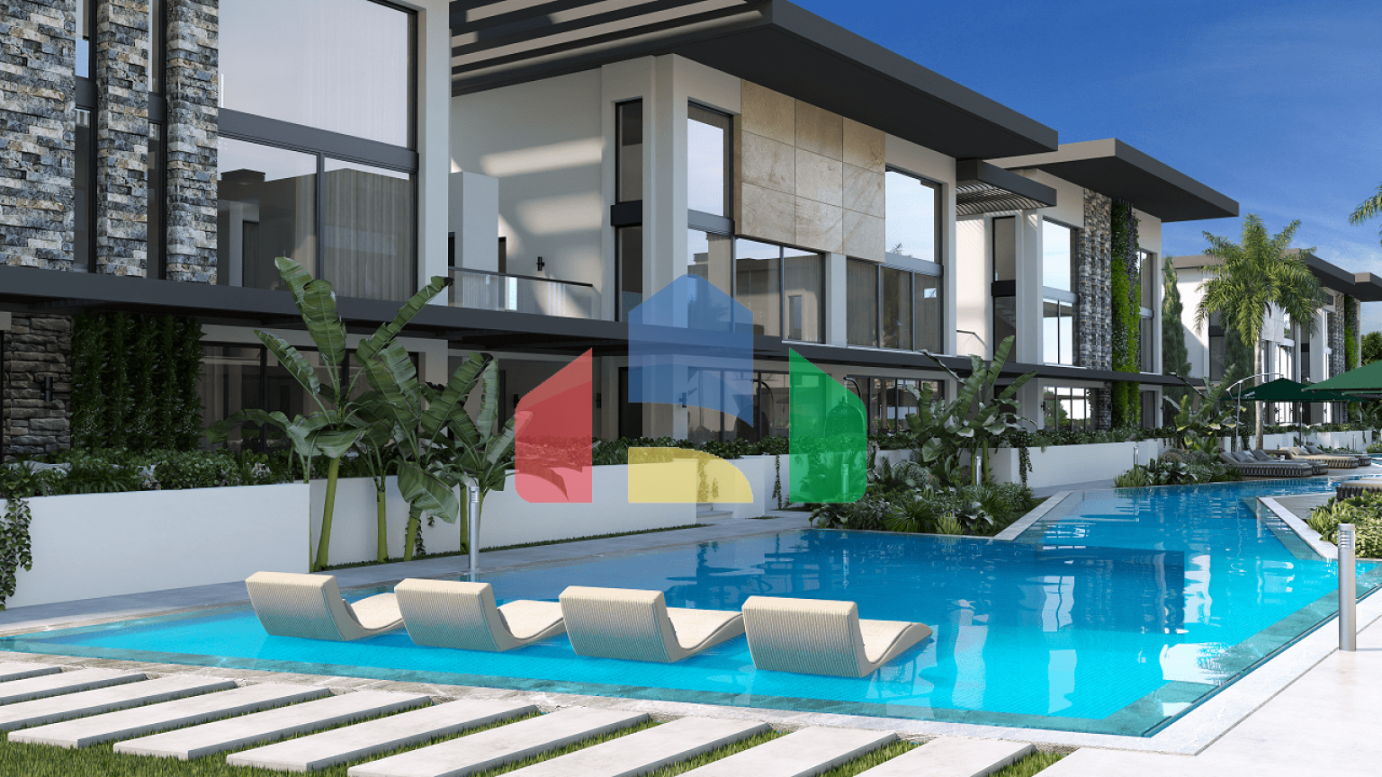 3-комнатные апартаменты 150 м2 с большой террасой 45 м2 в 5 минутах от пляжа